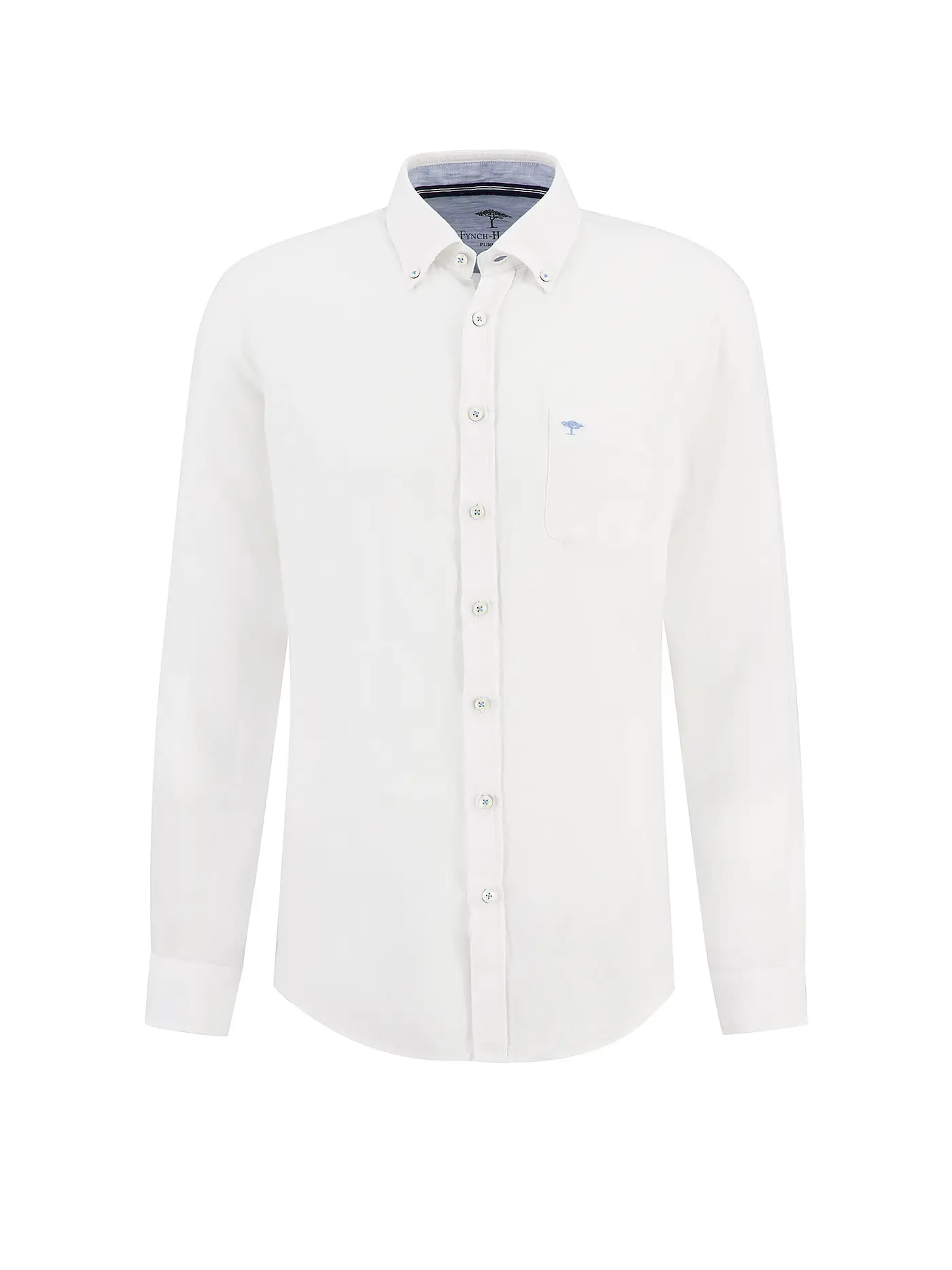 FYNCH HATTON | Leinenhemd Regulare Fit | weiss